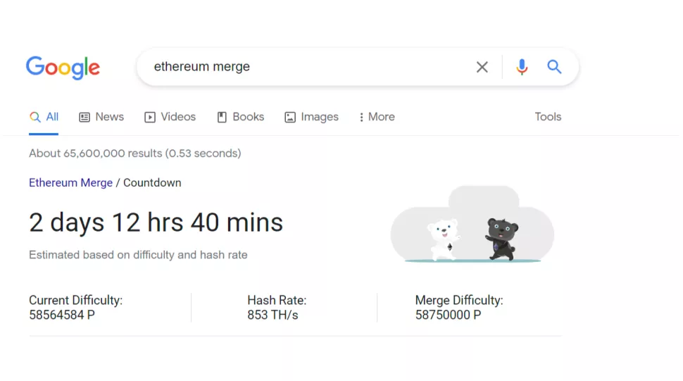 Даже Google считает часы до окончания майнинга Эфириума на GPU